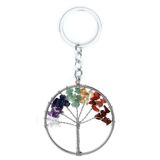 7 Chakra Tree of Life Keychain